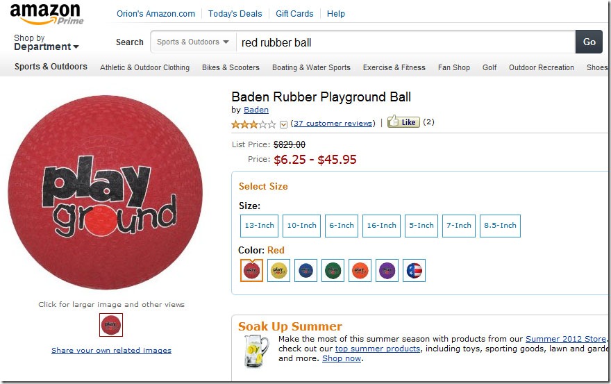 red rubber ball amazon